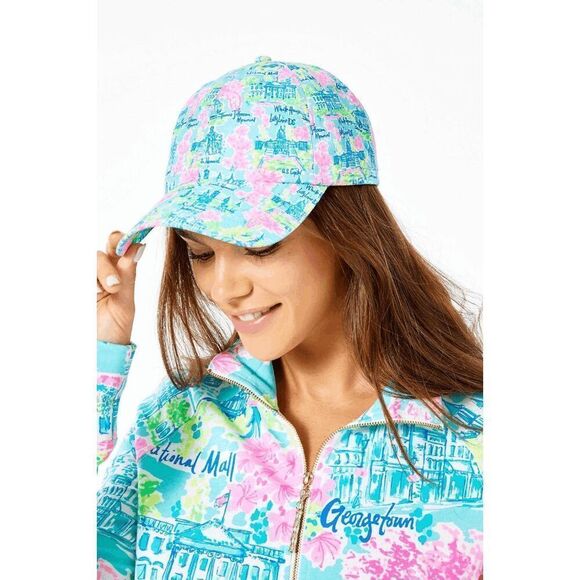 🌴☀️🏖 NWT LILLY PULITZER Women’s Run Around Hat Lilly Loves DC - Picture 5 of 16